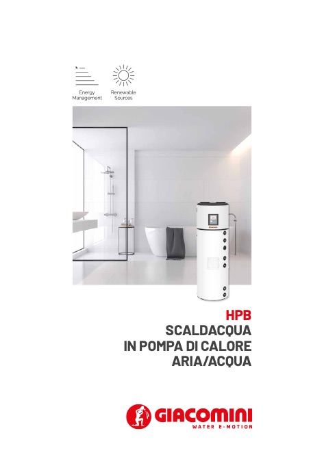 Giacomini - Catalogo  HPB - SCALDACQUA IN POMPA DI CALORE ARIA/ACQUA