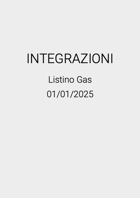 Tecnosystemi - Listino prezzi Integrazioni 2025 | Gas