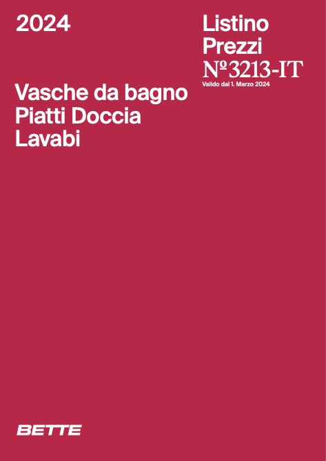 Bette - Listino prezzi Vasche da bagno - Piatti doccia - Lavabi