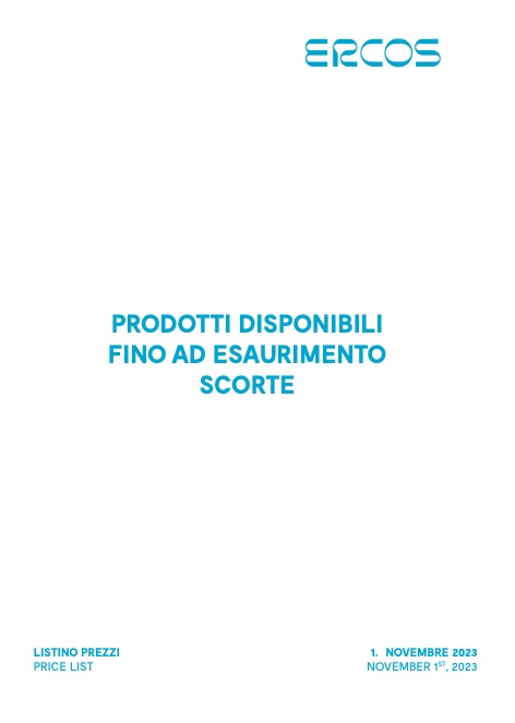 Ercos - Listino prezzi PRODOTTI DISPONIBILI FINO AD ESAURIMENTO SCORTE