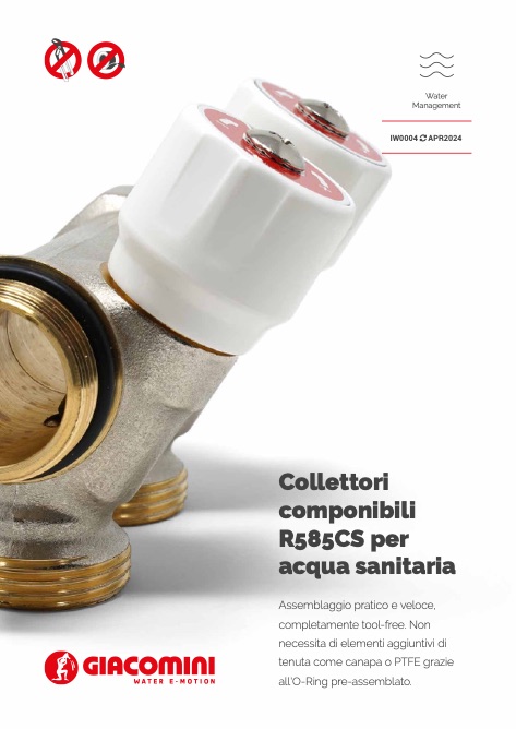 Giacomini - Catalogo Collettori componibili R585CS per acqua sanitaria