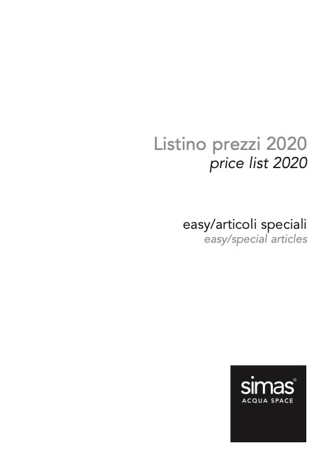 Simas - Listino prezzi easy/articoli speciali