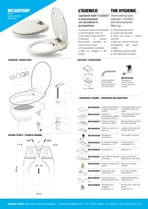 Andreoli Stampi - Catalogo WC320TGRY